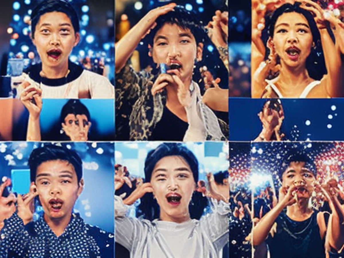 Vivid scenes of fans watching K-pop music videos simultaneously from around the world