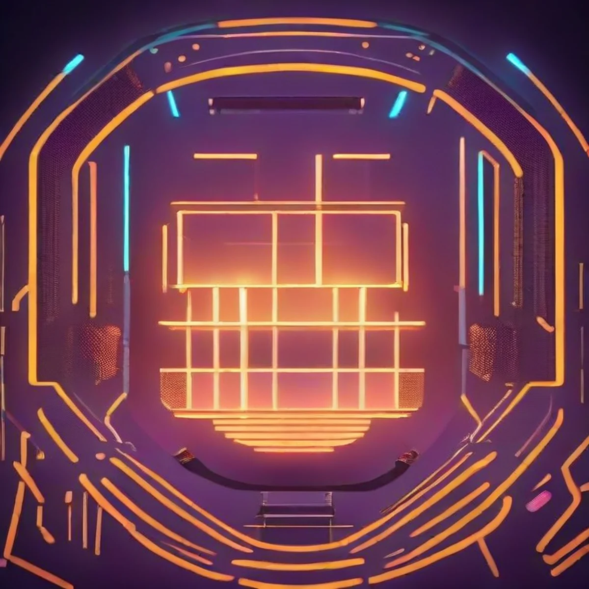 Top-down view of advanced concert stage lighting and technology