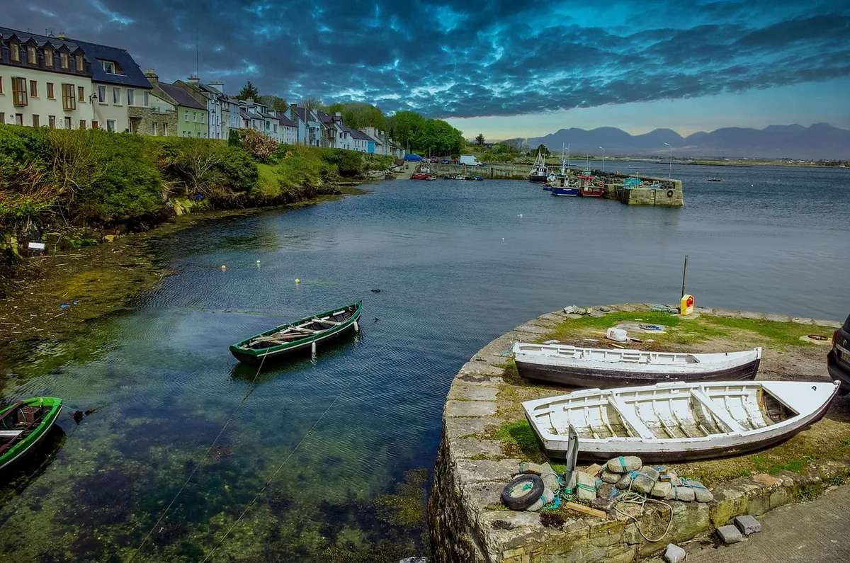 port, harbor scene, rowboat, mood, kai, fishing boats