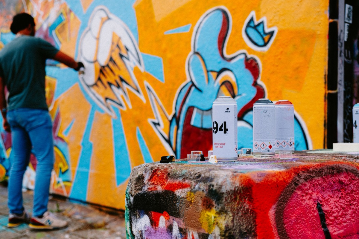 K-pop artist in city street