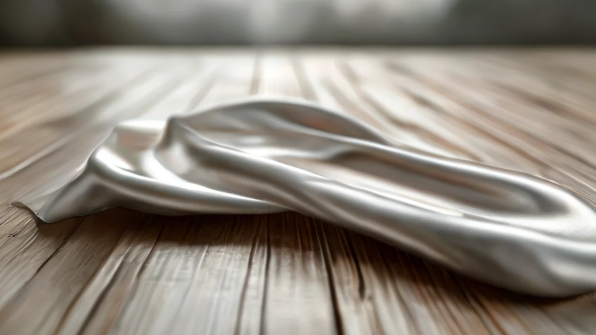 Mezcla de silicón-metal, superficie brillante, día nublado, sobre una mesa de madera simple, profundidad de campo suave, realismo fotográfico, enfoque nítido, detalles elevados