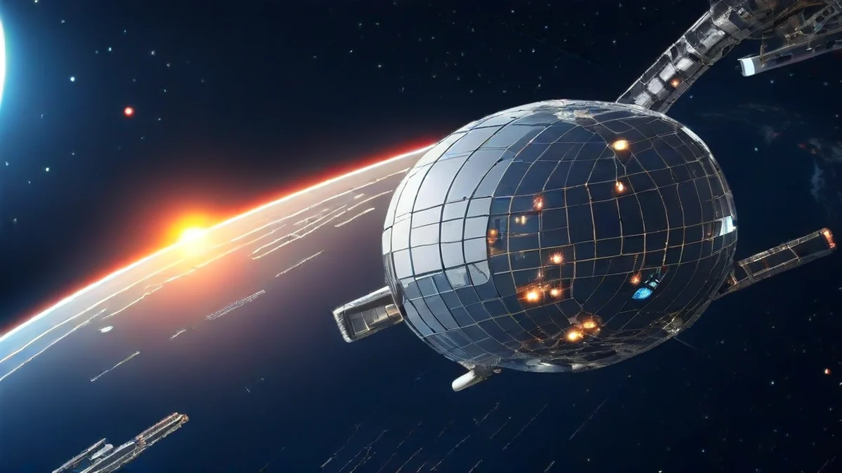 全球卫星在夜空中可见为一个明亮的点。